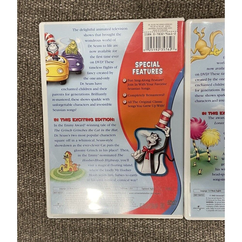 Lot Dr Seuss Grinch Grinches the Cat in the Hat & The Lorax (DVD) GUC - Picture 5 of 7